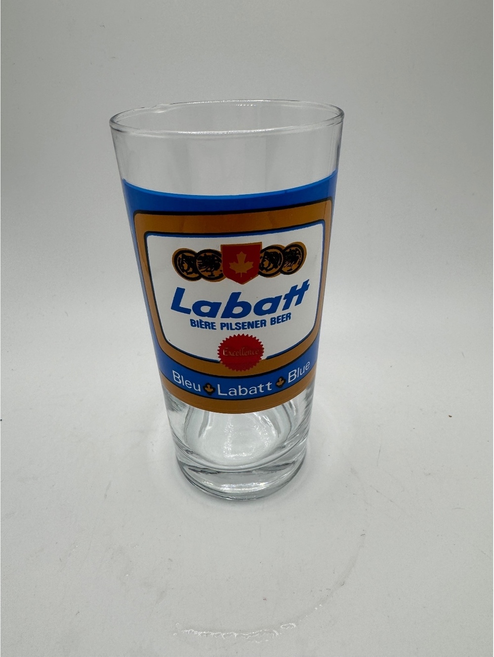Vintage Labatt Blue Beer Glass Bière Pilsener Beer Canadian Breweriana Barware